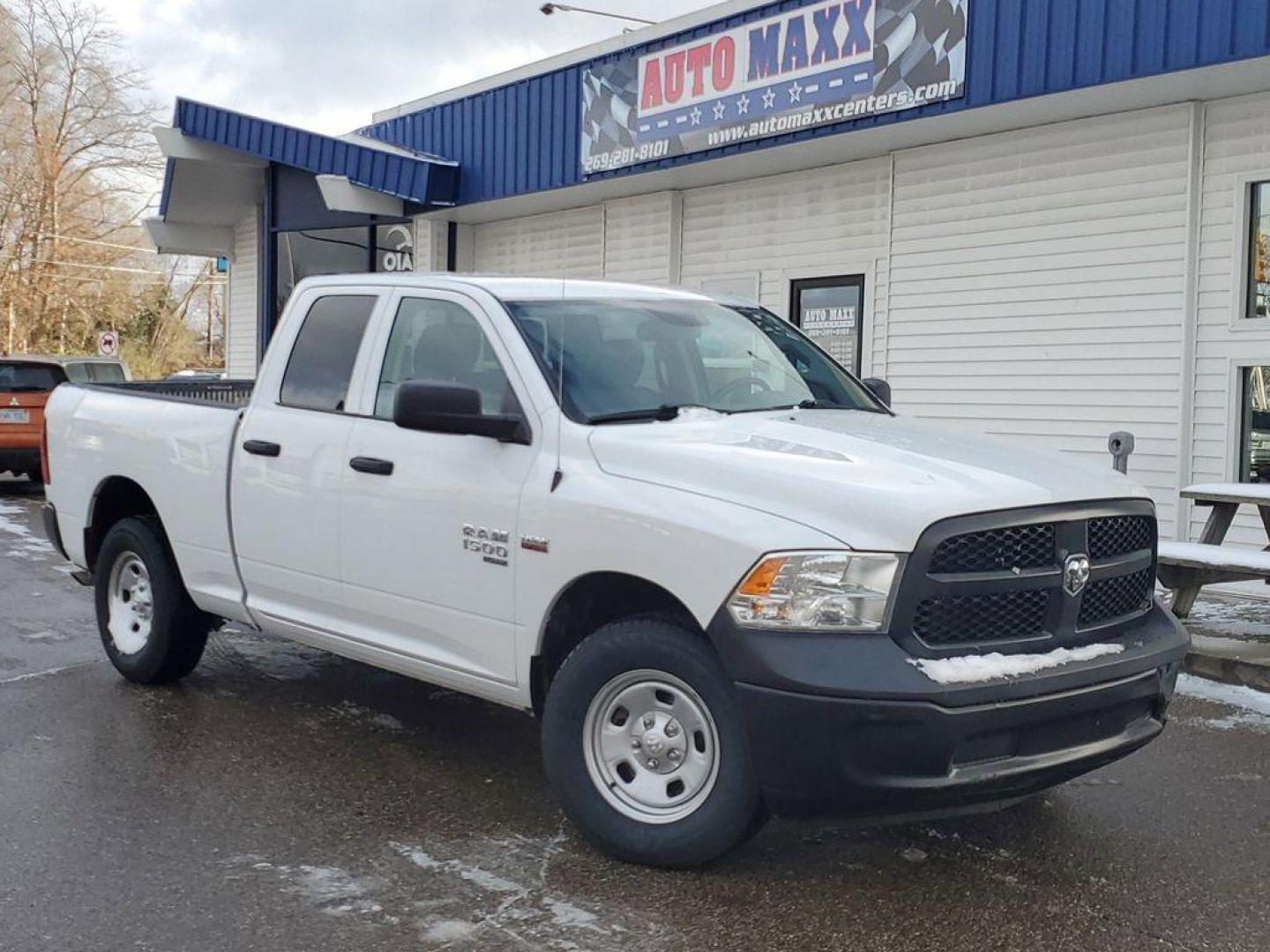 2020 Bright White Clearcoat /Diesel Gray/Black RAM 1500 Classic Tradesman Quad Cab 4WD (1C6RR7FT0LS) with an 5.7L V8 OHV 16V engine, 8A transmission, located at 234 Columbia Ave, Battle Creek, MI, 49015, (269) 222-0088, 42.298264, -85.192543 - Introducing the 2020 Ram 1500 Classic, a robust and versatile pickup that combines power and practicality for any task you throw its way. This model is equipped with a formidable V8, 5.7L engine, ensuring impressive towing capabilities and a smooth driving experience whether on or off the road. The - Photo#0