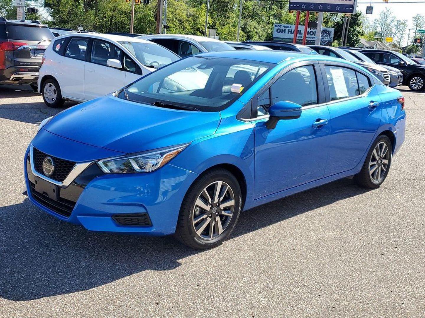 2021 Electric Blue Metallic /Graphite Nissan Versa SV (3N1CN8EV4ML) with an 1.6L L4 DOHC 16V engine, CVT transmission, located at 234 Columbia Ave, Battle Creek, MI, 49015, (269) 222-0088, 42.298264, -85.192543 - <b>Vehicle Details</b><br>Step into the drivers seat of the sleek and reliable 2021 Nissan Versa SV, a vehicle that combines practicality with pleasure to deliver an exceptional driving experience. This model comes with front-wheel drive and a robust L4, 1.6L engine that promises a smooth and fuel-e - Photo#3