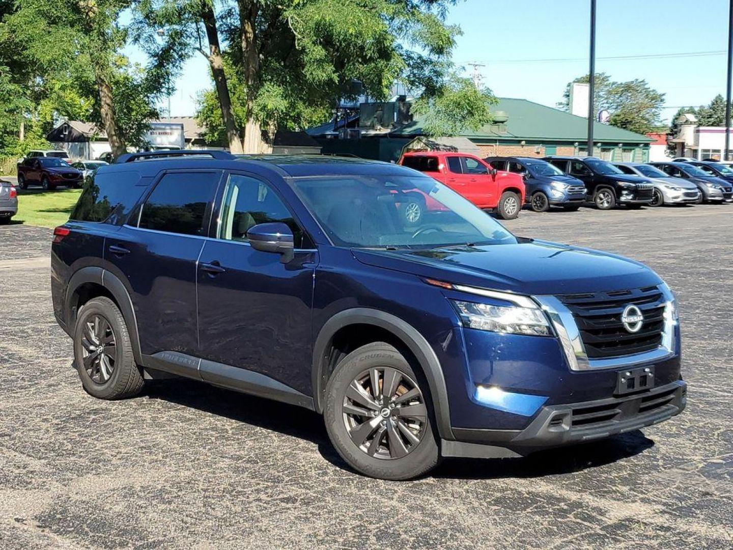 2022 Deep Ocean Blue Pearl /Charcoal Nissan Pathfinder SV (5N1DR3BA6NC) with an 3.5L V6 DOHC 24V engine, CVT transmission, located at 234 Columbia Ave, Battle Creek, MI, 49015, (269) 222-0088, 42.298264, -85.192543 - <b>Vehicle Details</b><br>Get ready to elevate your driving experience with this exceptional 2022 Nissan Pathfinder SV! This immaculate SUV is the perfect blend of power, technology, and comfort, designed to meet all your driving needs. Under the hood, you'll find a robust V6, 3.5L engine paired wit - Photo#0