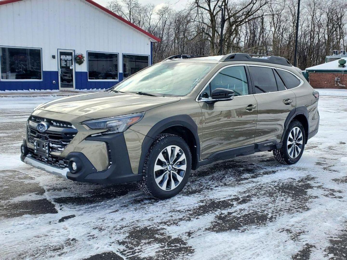 2023 Autumn Green Metallic /Slate Black Subaru Outback Limited (4S4BTANC1P3) with an 2.5L H4 DOHC 16V engine, CVT transmission, located at 6064 Gull Rd, Kalamazoo, MI, 49048, (269) 222-0088, 42.328388, -85.512924 - Discover the perfect blend of adventure and luxury with this 2023 Subaru Outback Limited! With just 41,682 miles on the clock, this versatile vehicle is ready to take you on endless journeys. Boasting Subaru's renowned symmetrical all-wheel drive, the Outback Limited assures maximum traction and sta - Photo#1